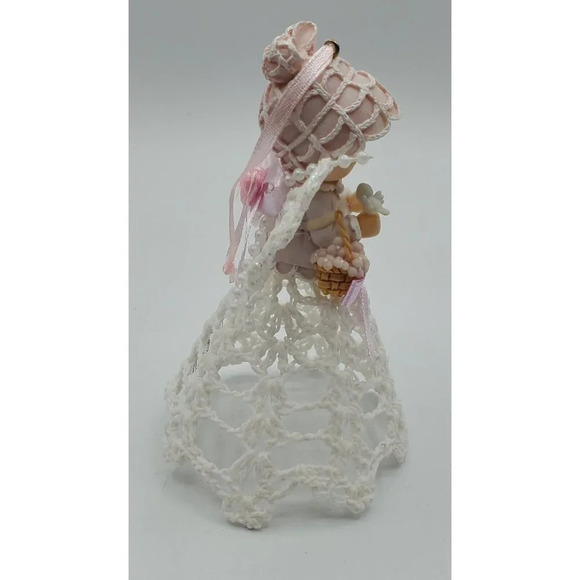 2003 Precious Moments Angel Christmas Ornament Crochet Starched Skirt & Wings - Picture 3 of 7